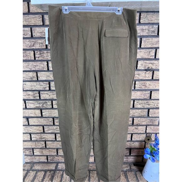 Vintage  Jones New York High Waisted Pleated silk  Pants Sz 16 - Picture 4 of 10